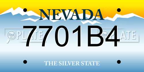 7701B4 Nevada License Plate
