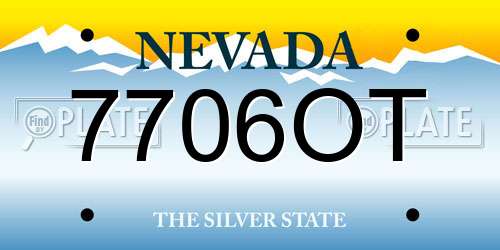 7706OT Nevada License Plate