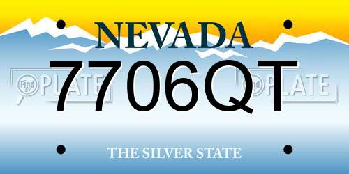 7706QT Nevada License Plate