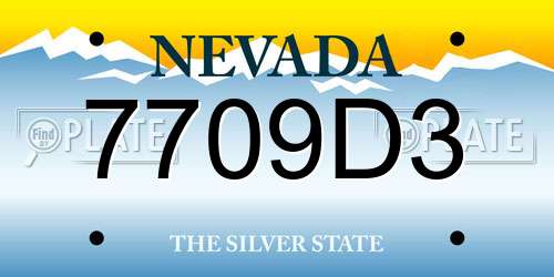 7709D3 Nevada License Plate