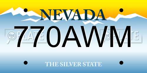 770AWM Nevada License Plate