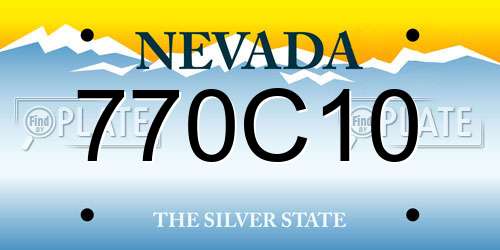 770C10 Nevada License Plate