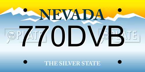 770DVB Nevada License Plate
