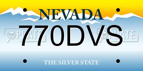 770DVS Nevada License Plate