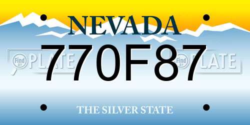 770F87 Nevada License Plate