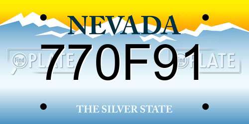 770F91 Nevada License Plate