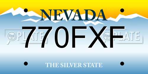 770FXF Nevada License Plate