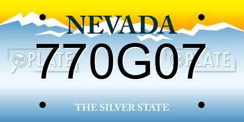 770G07 Nevada License Plate