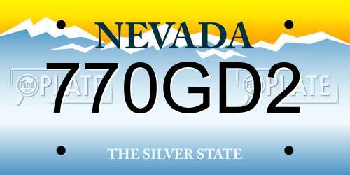 770GD2 Nevada License Plate