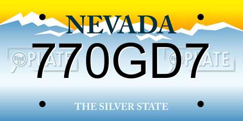 770GD7 Nevada License Plate