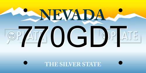 770GDT Nevada License Plate