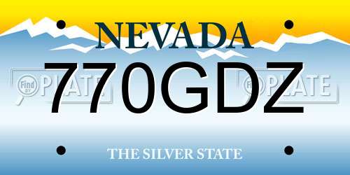 770GDZ Nevada License Plate