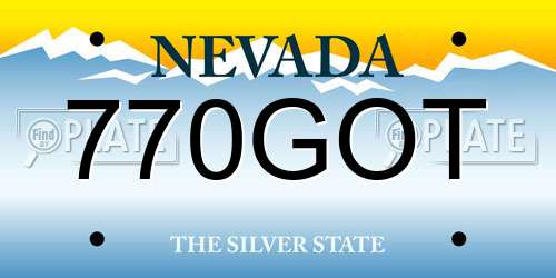770GOT Nevada License Plate