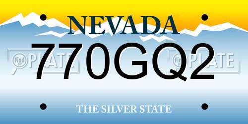 770GQ2 Nevada License Plate