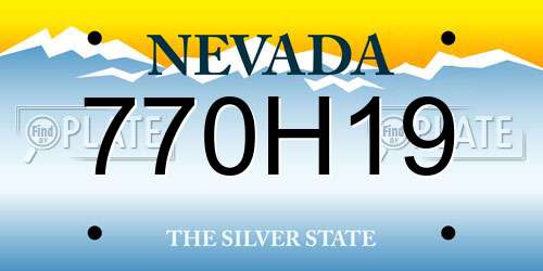 770H19 Nevada License Plate