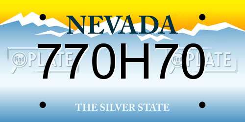 770H70 Nevada License Plate