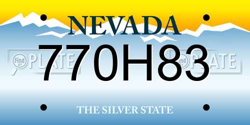 770H83 Nevada License Plate