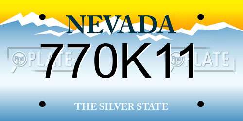 770K11 Nevada License Plate
