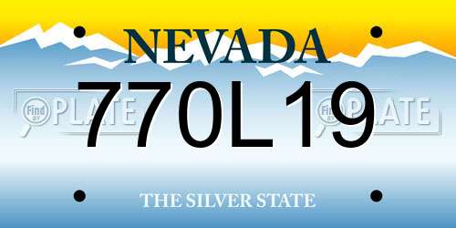770L19 Nevada License Plate