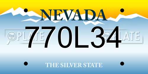 770L34 Nevada License Plate