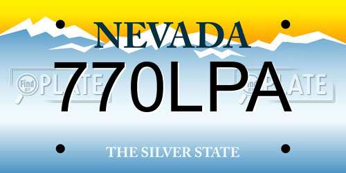770LPA Nevada License Plate