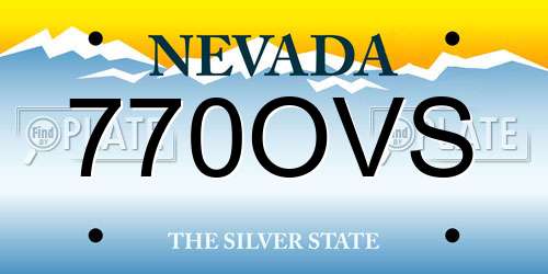 770OVS Nevada License Plate