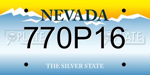 770P16 Nevada License Plate