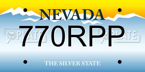 770RPP Nevada License Plate