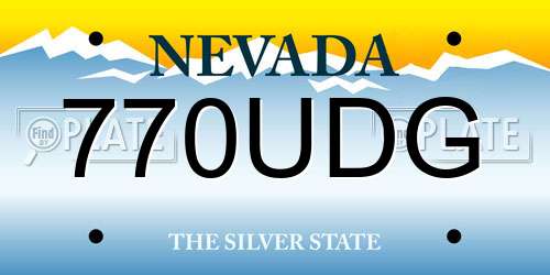 770UDG Nevada License Plate