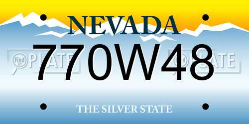 770W48 Nevada License Plate
