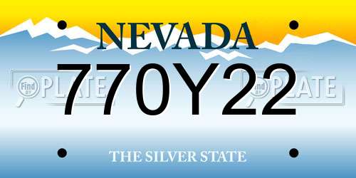770Y22 Nevada License Plate