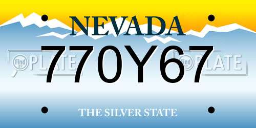770Y67 Nevada License Plate