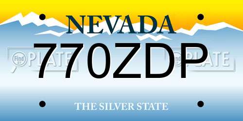 770ZDP Nevada License Plate