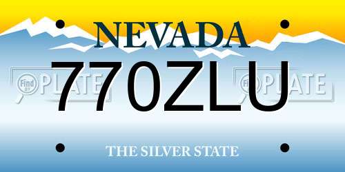 770ZLU Nevada License Plate
