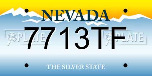 7713TF Nevada License Plate