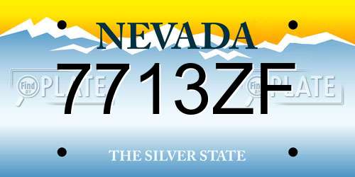 7713ZF Nevada License Plate