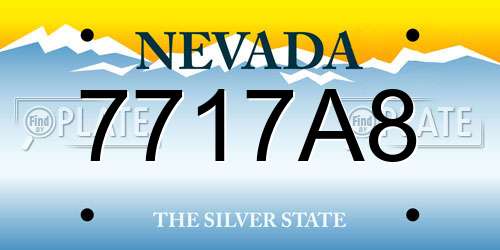 7717A8 Nevada License Plate