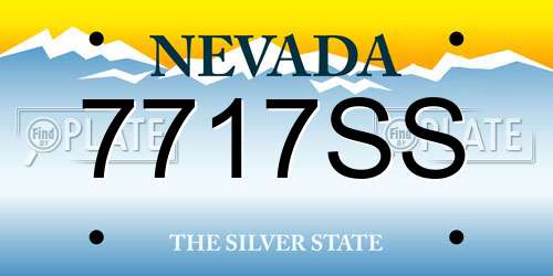 7717SS Nevada License Plate