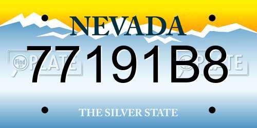 77191B8 Nevada License Plate