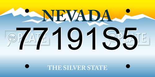 77191S5 Nevada License Plate