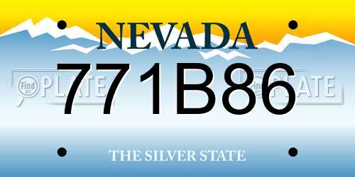 771B86 Nevada License Plate