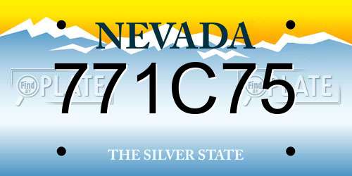 771C75 Nevada License Plate