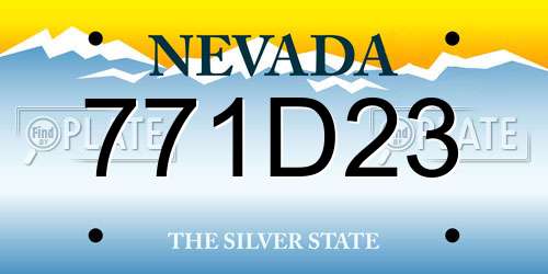 771D23 Nevada License Plate