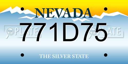 771D75 Nevada License Plate