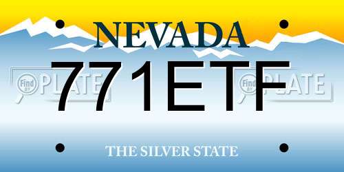 771ETF Nevada License Plate