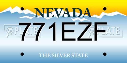 771EZF Nevada License Plate