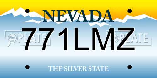 771LMZ Nevada License Plate