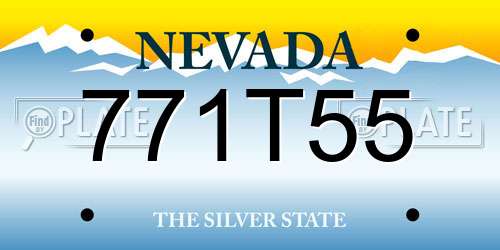 771T55 Nevada License Plate