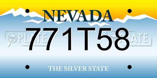 771T58 Nevada License Plate