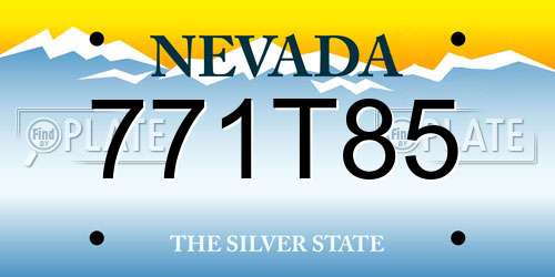 771T85 Nevada License Plate
